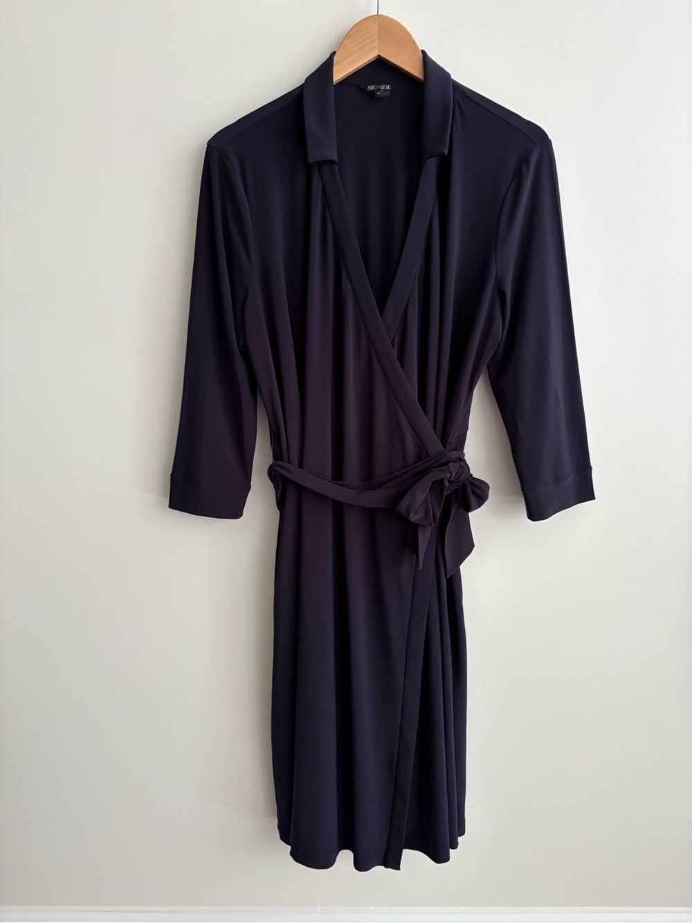 NIC + ZOE Faux Wrap Dress in Navy Office, Work, Professional, Church, Size XL